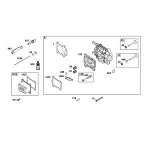 Engine >> Cylinder Head Diagram and Parts List for 021022-00  Briggs and Stratton Pressure Washer